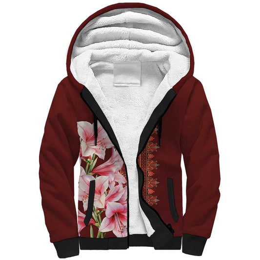 Africa Dashiki With Belladonna Lily Sherpa Hoodie