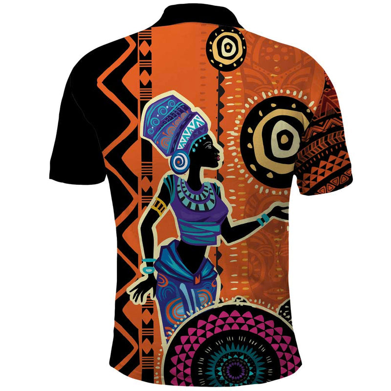 African Woman In Ethnic Dress Ethnic Geometric Patterns Polo Shirt