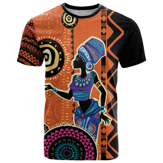 African Woman In Ethnic Dress Ethnic Geometric Patterns T Shirt