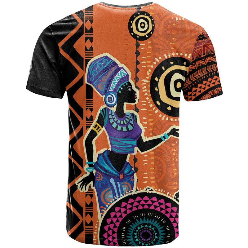 African Woman In Ethnic Dress Ethnic Geometric Patterns T Shirt