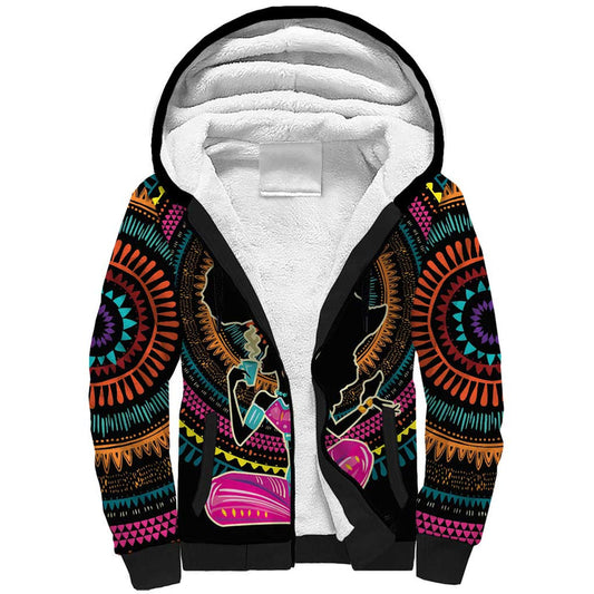 Africa Beautiful Black Woman Sherpa Hoodie