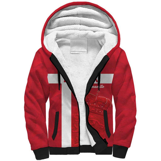 Custom Denmark Football Danish Dynamite Go Champion Sherpa Hoodie