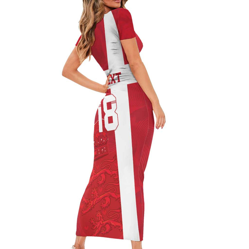 Custom Denmark Football Danish Dynamite Go Champion Short Sleeve Bodycon Dress