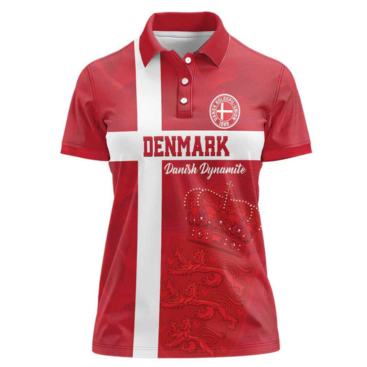 Custom Denmark Football Danish Dynamite Go Champion Women Polo Shirt