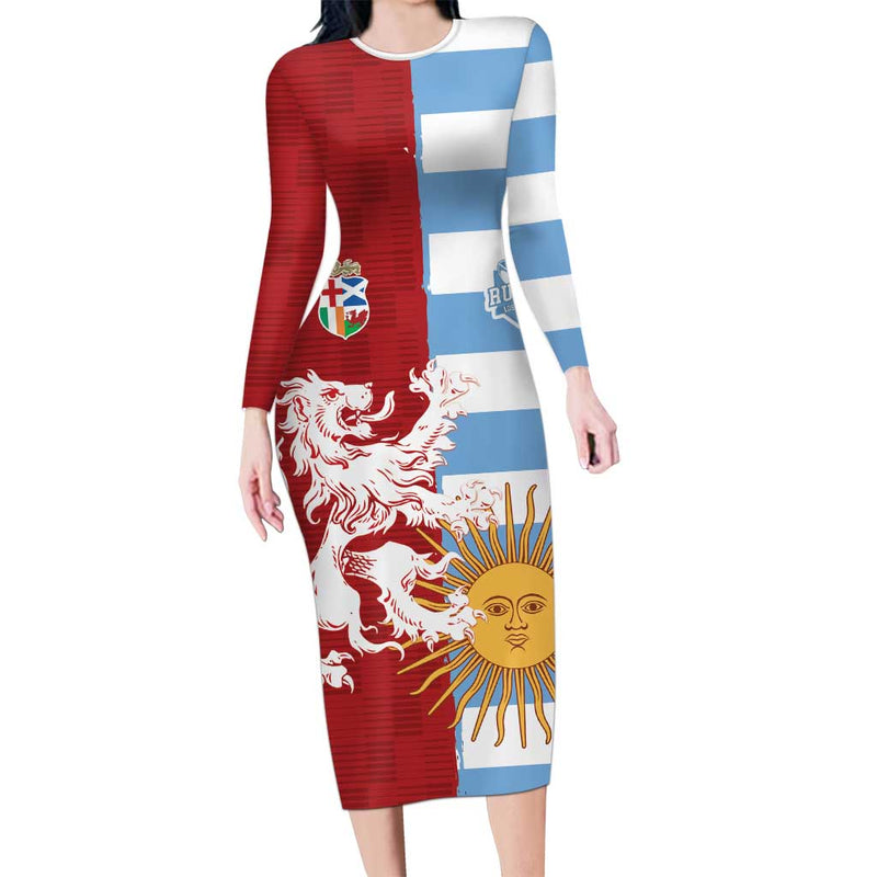 Custom British Lions Argentina Unique Style Long Sleeve Bodycon Dress