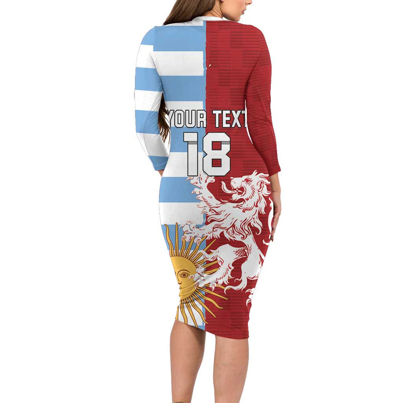 Custom British Lions Argentina Unique Style Long Sleeve Bodycon Dress