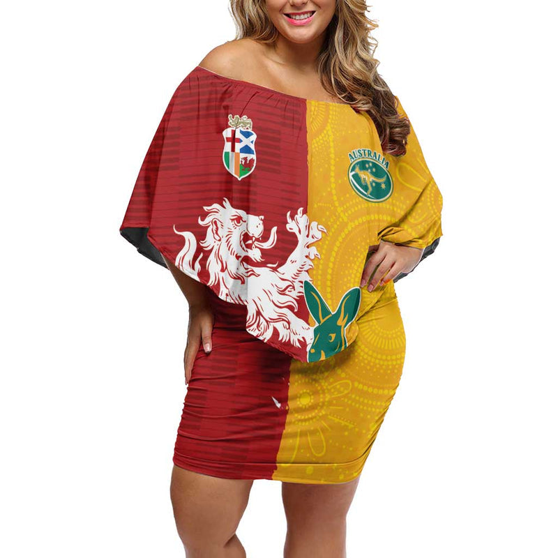 Custom British Lions Australia Unique Style Off Shoulder Short Dress