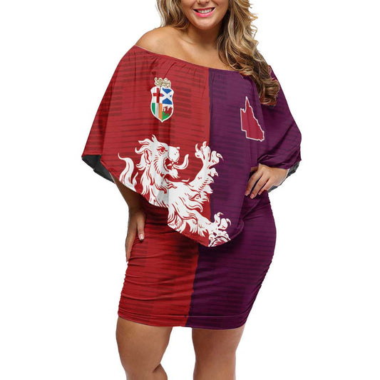 Custom British Lions Brumbies Unique Style Off Shoulder Short Dress