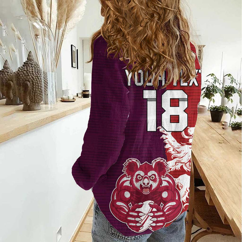 Custom British Lions Brumbies Unique Style Women Casual Shirt