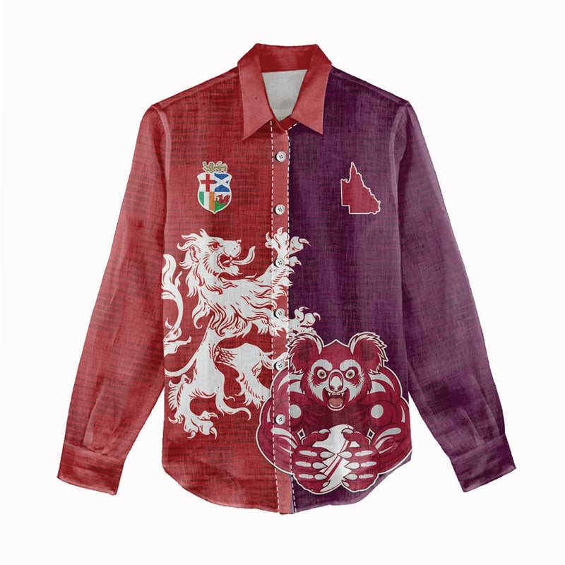 Custom British Lions Brumbies Unique Style Women Casual Shirt