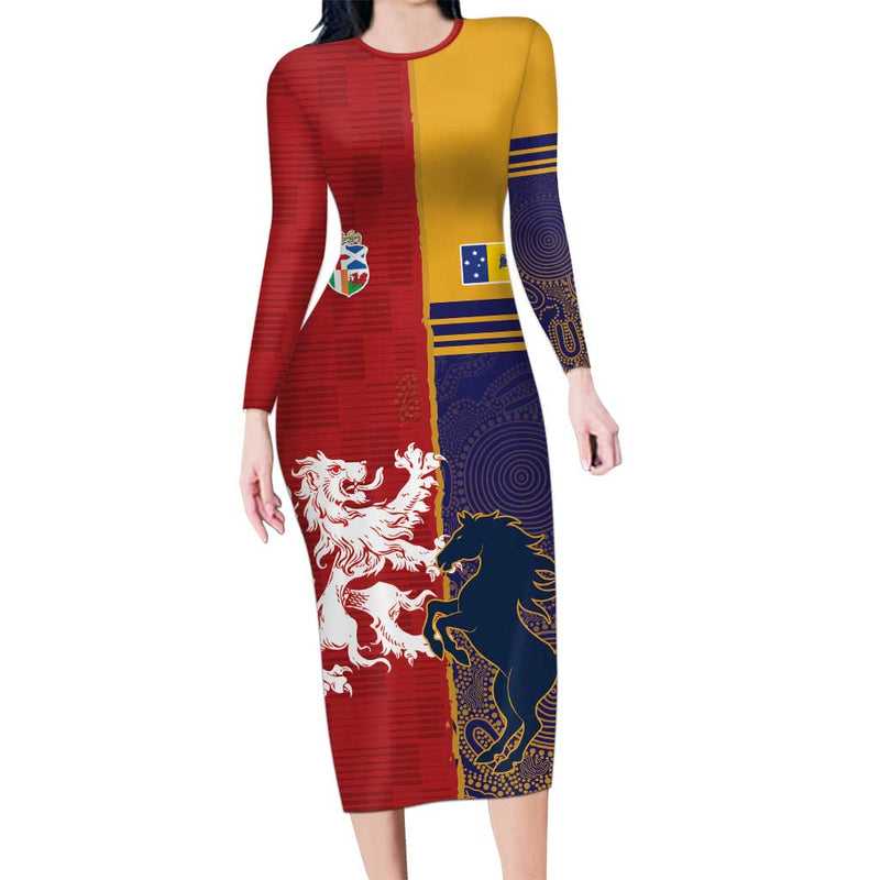 Custom British Lions Queensland Unique Style Long Sleeve Bodycon Dress