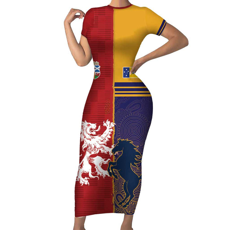 Custom British Lions Queensland Unique Style Short Sleeve Bodycon Dress