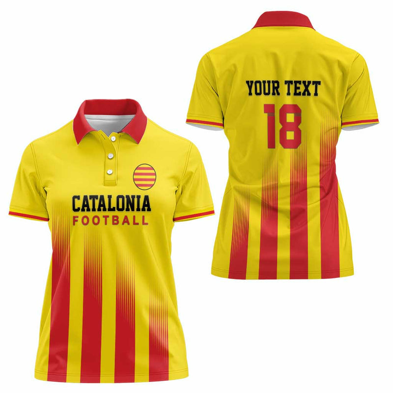 Custom Catalonia Football Seleccio de futbol de Catalunya Women Polo Shirt