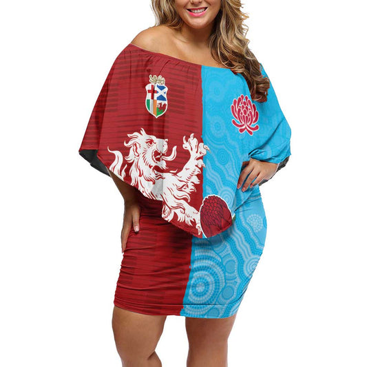 Custom British Lions Waratahs Unique Style Off Shoulder Short Dress