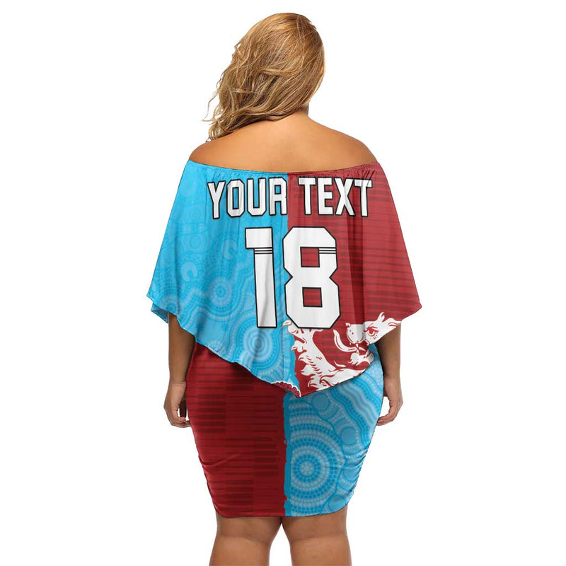 Custom British Lions Waratahs Unique Style Off Shoulder Short Dress