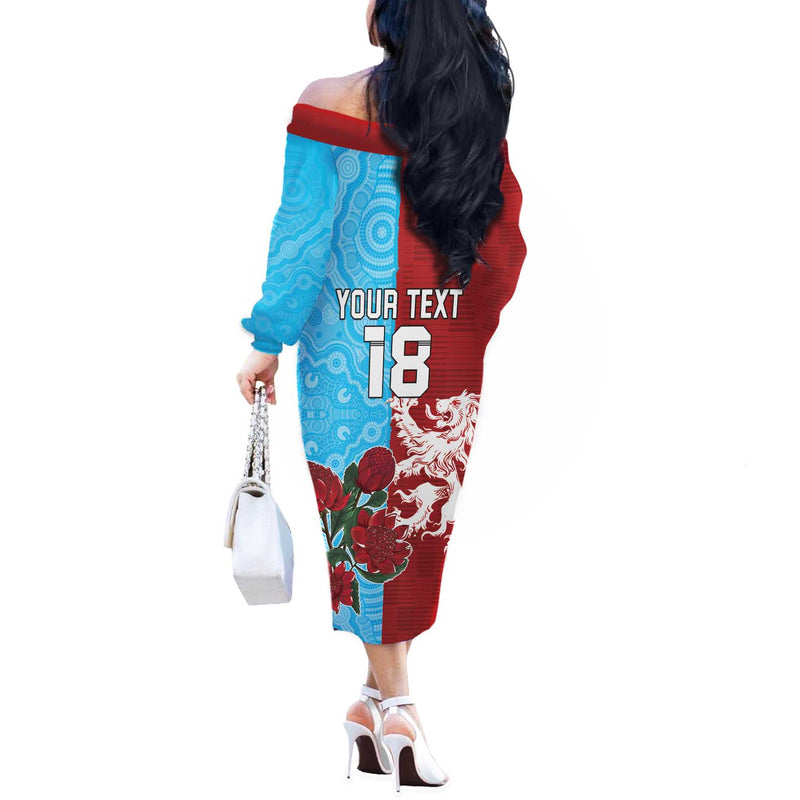 Custom British Lions Waratahs Unique Style Off The Shoulder Long Sleeve Dress