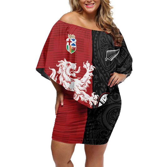 Custom British Lions New Zealand Unique Style Off Shoulder Short Dress