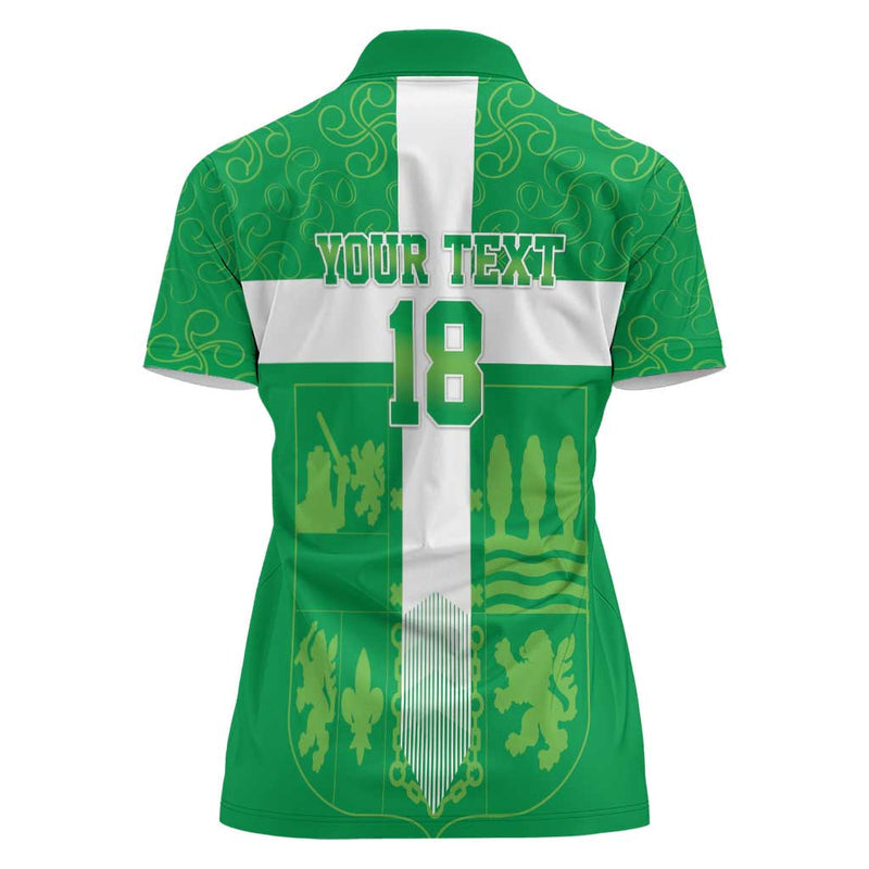 Custom Basque Euskadi Football Euskal Selekzioa Go Champion Women Polo Shirt