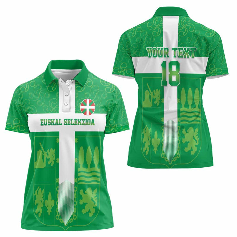 Custom Basque Euskadi Football Euskal Selekzioa Go Champion Women Polo Shirt