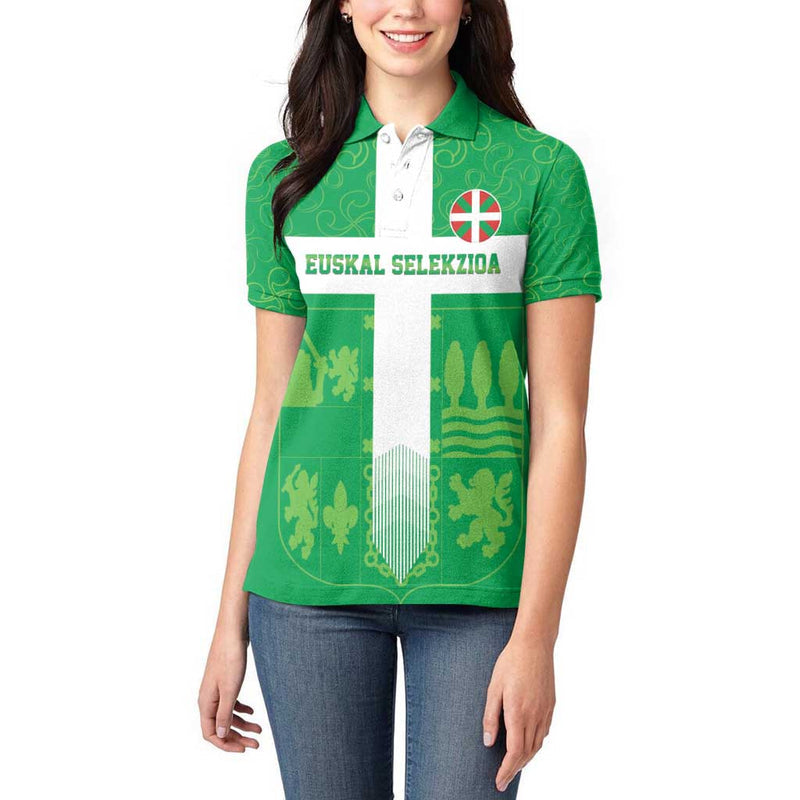 Custom Basque Euskadi Football Euskal Selekzioa Go Champion Women Polo Shirt