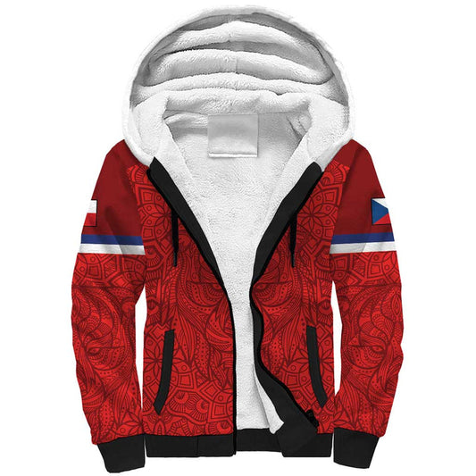 Custom Czech Republic Football Red Version Go Champion Sporty Style Sherpa Hoodie