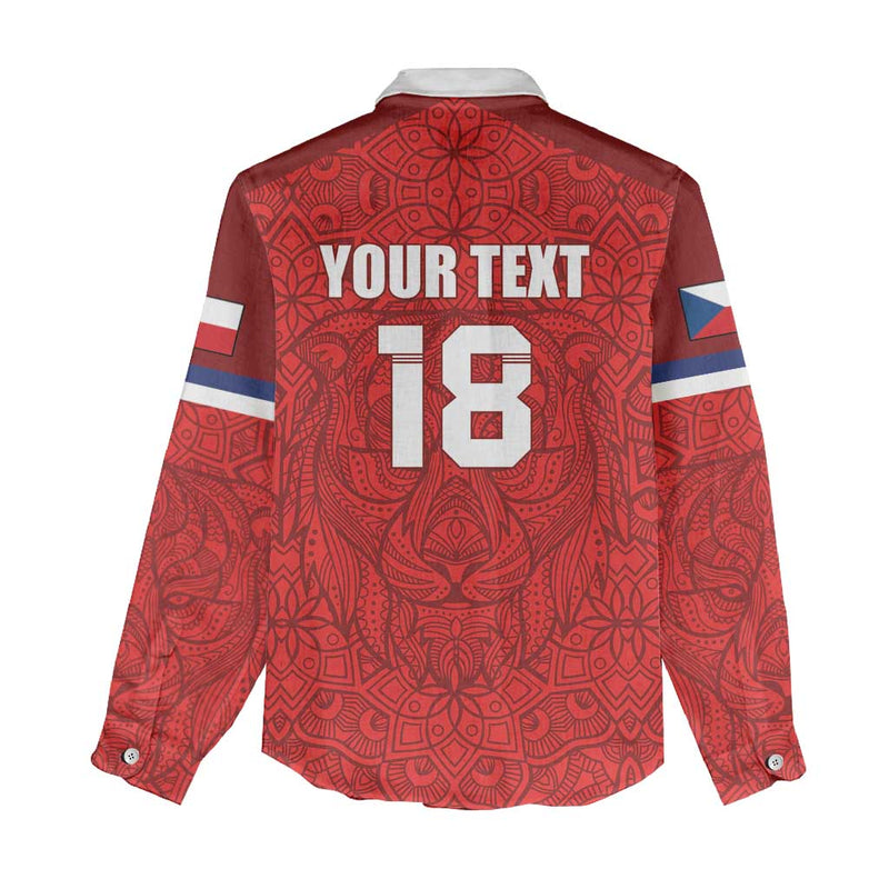Custom Czech Republic Football Red Version Go Champion Sporty Style Women Casual Shirt