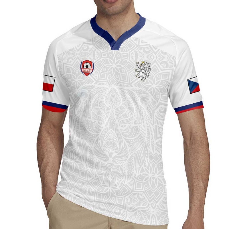 Custom Czech Republic Football White Version Go Champion Sporty Style Rugby Jersey