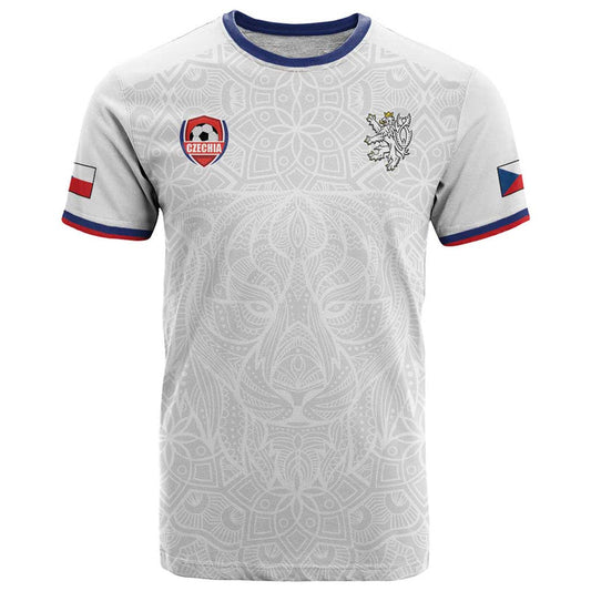 Custom Czech Republic Football White Version Go Champion Sporty Style T Shirt