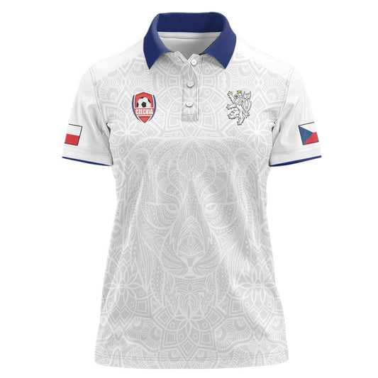 Custom Czech Republic Football White Version Go Champion Sporty Style Women Polo Shirt