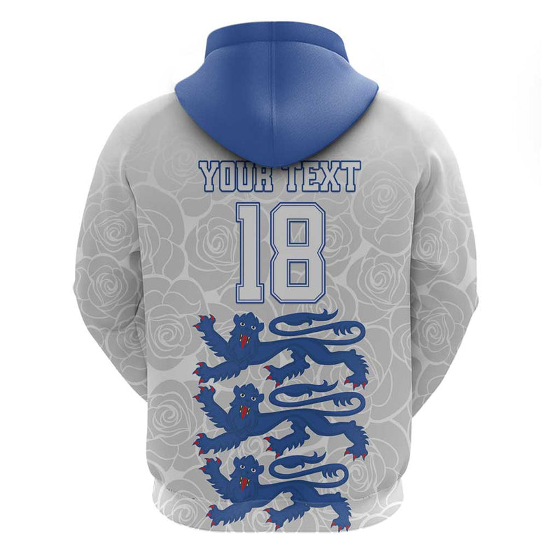 Custom England Fooball The Three Lions Blue Version Hoodie
