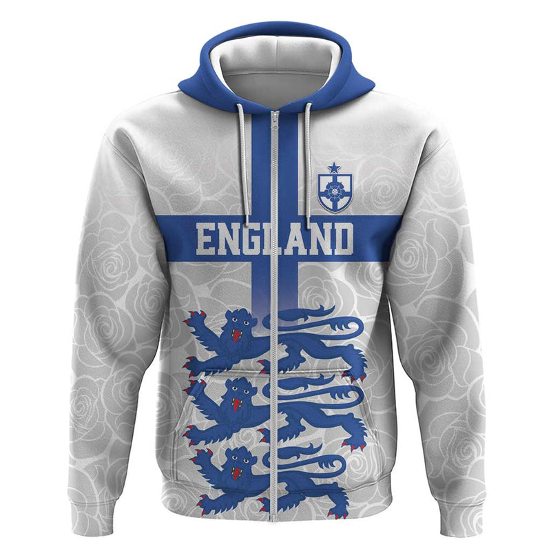 Custom England Fooball The Three Lions Blue Version Hoodie
