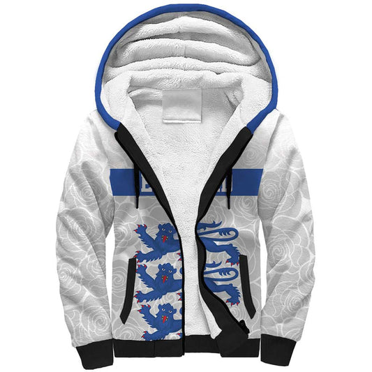 Custom England Fooball The Three Lions Blue Version Sherpa Hoodie