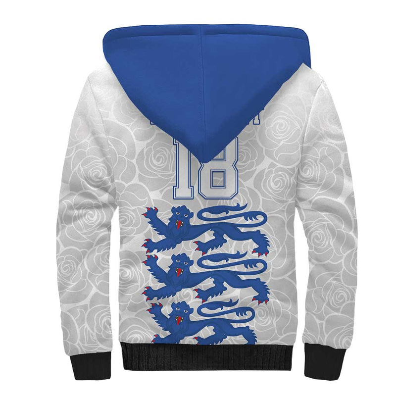 Custom England Fooball The Three Lions Blue Version Sherpa Hoodie