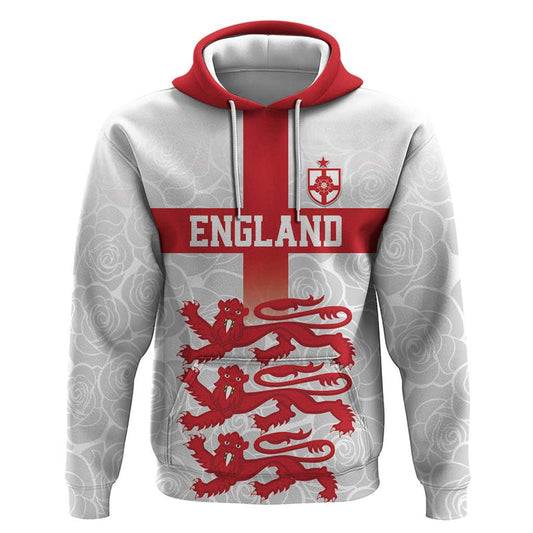 Custom England Fooball The Three Lions Red Version Hoodie