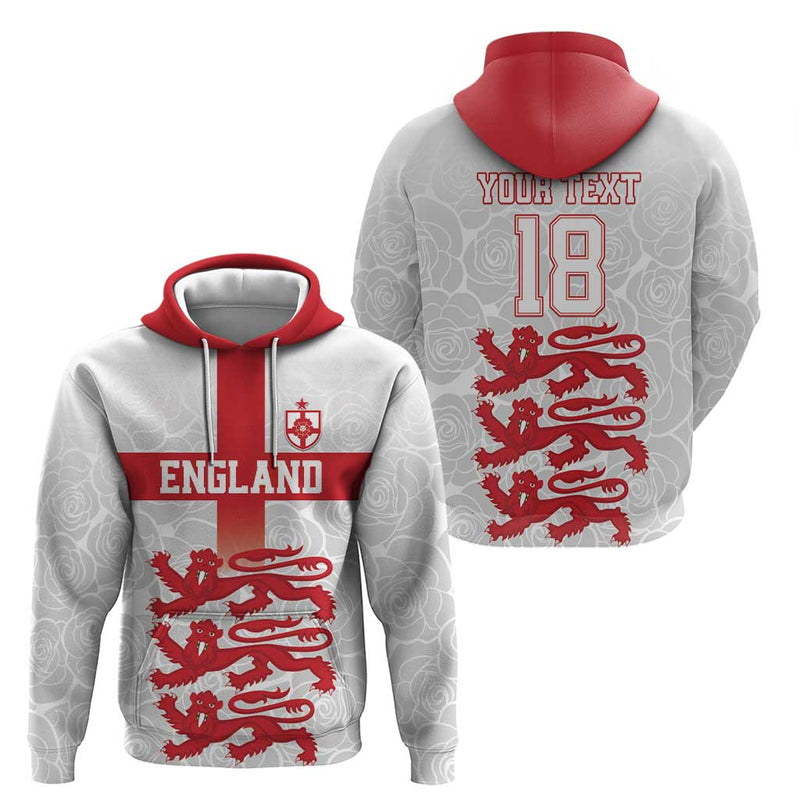Custom England Fooball The Three Lions Red Version Hoodie