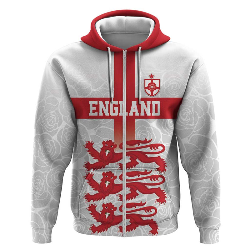 Custom England Fooball The Three Lions Red Version Hoodie