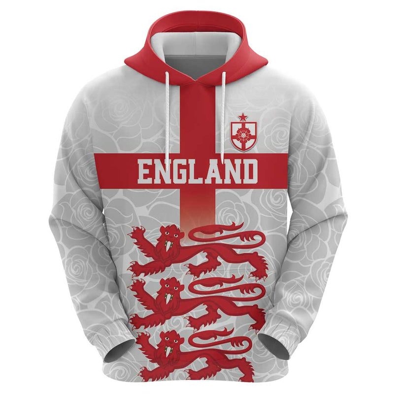 Custom England Fooball The Three Lions Red Version Hoodie