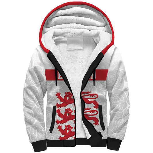 Custom England Fooball The Three Lions Red Version Sherpa Hoodie