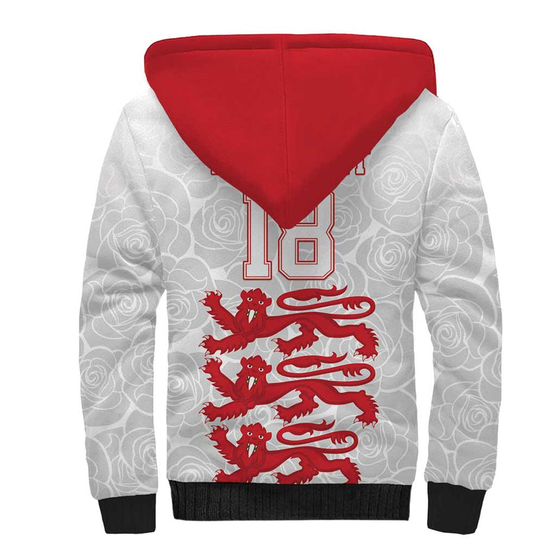 Custom England Fooball The Three Lions Red Version Sherpa Hoodie