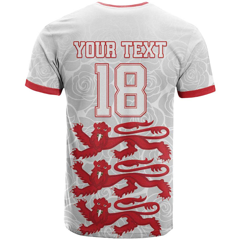 Custom England Fooball The Three Lions Red Version T Shirt