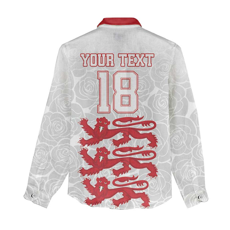 Custom England Fooball The Three Lions Red Version Women Casual Shirt