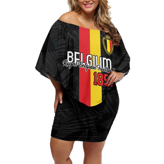 Custom Belgium Football De Rode Duivels Off Shoulder Short Dress