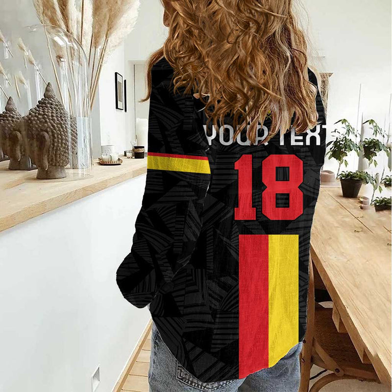 Custom Belgium Football De Rode Duivels Women Casual Shirt