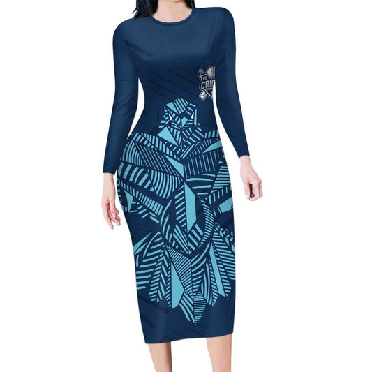 Custom Derbyshire Cricket Spirit Derbyshire Falcons Sporty Style Long Sleeve Bodycon Dress