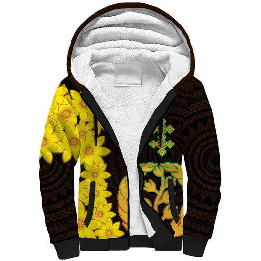 Enkutatash Eritrea New Year With Coat Of Arms Sherpa Hoodie