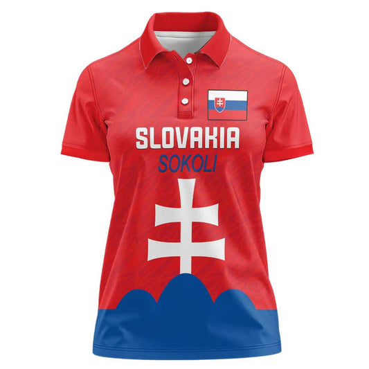 Custom Slovakia Football Come On Sokoli Women Polo Shirt