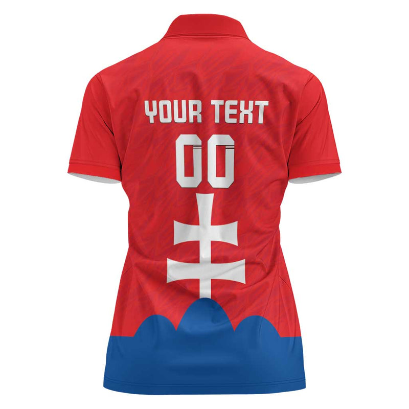 Custom Slovakia Football Come On Sokoli Women Polo Shirt