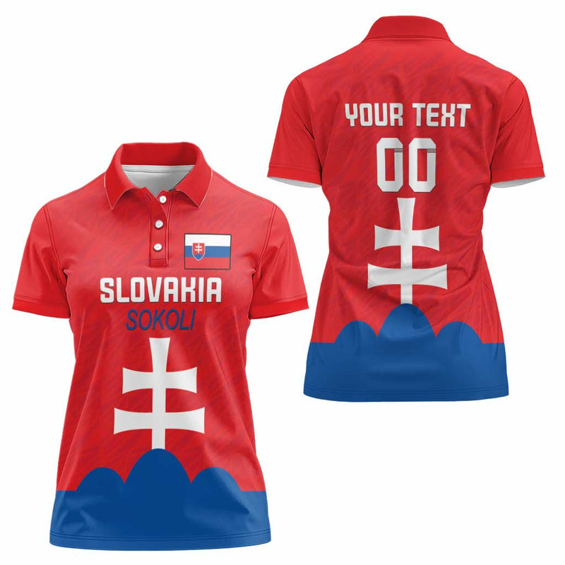 Custom Slovakia Football Come On Sokoli Women Polo Shirt