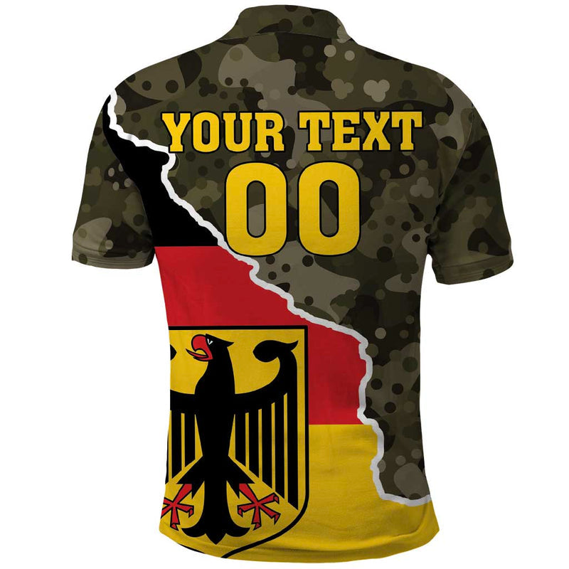 Custom Germany 1990 Coat Of Arms With Camo Patterns Polo Shirt