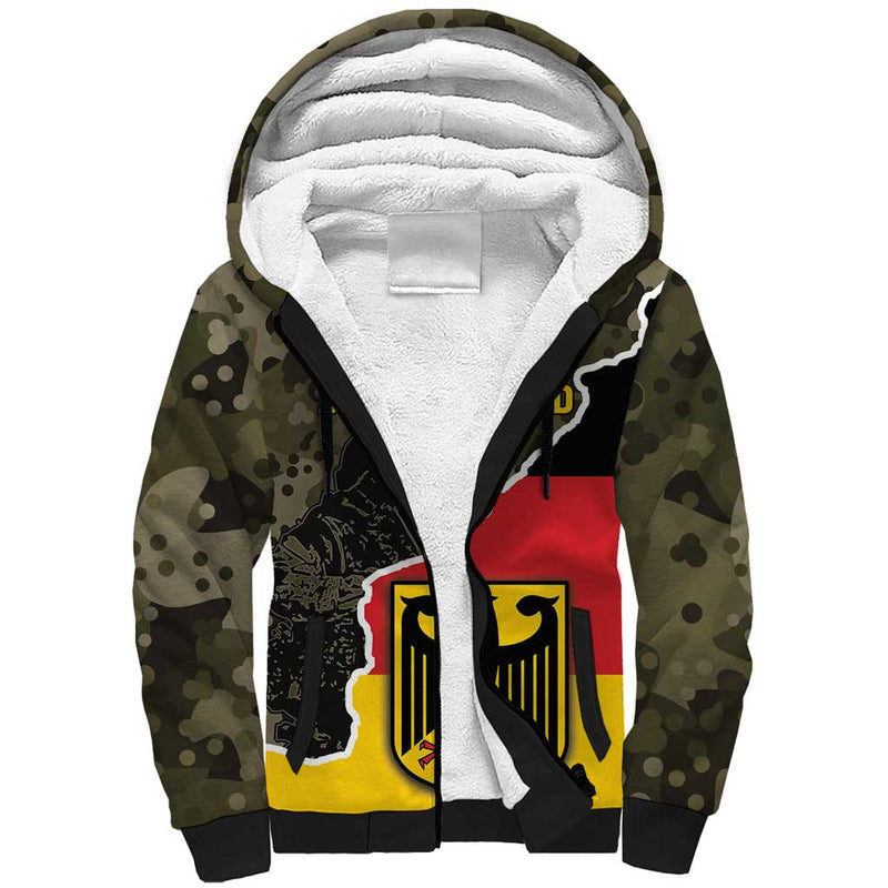 Custom Germany 1990 Coat Of Arms With Camo Patterns Sherpa Hoodie